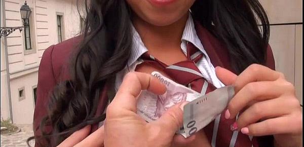  Schoolgirl Tricia gets pounded by stranger guy for money